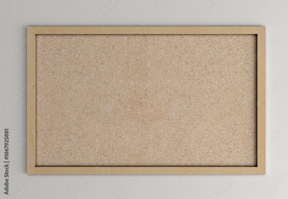 Fototapeta premium Brown cork board, note pinboard with unpainted natural wooden frame isolated on white background 