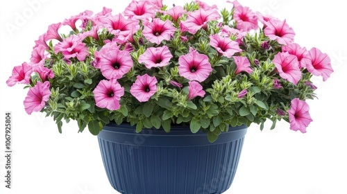 Vibrant Pink Petunias in Decorative Pot