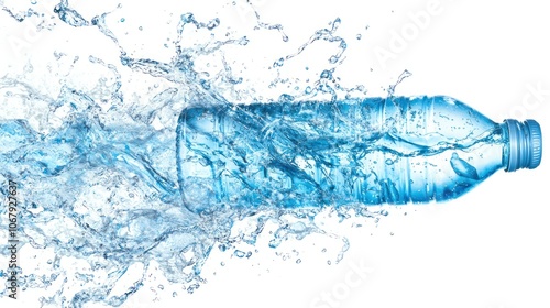 Canvas Print Discover the refreshing experience of an energy drink bottle encased in ice