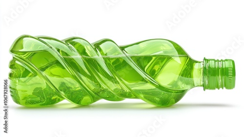 Discover the unique design of a green sports drink bottle with swirl patterns
