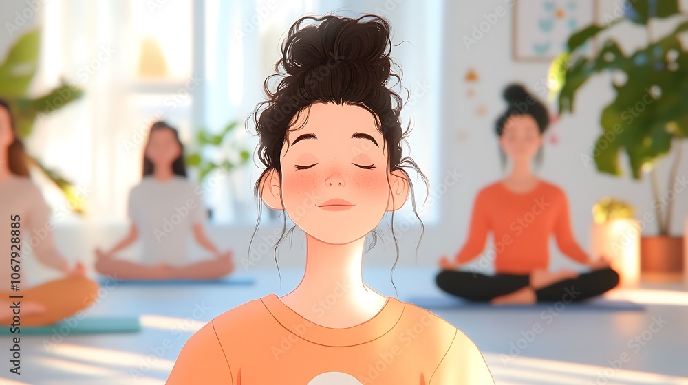 Serene Moment of Meditation and Mindfulness in a Calm Environment Serene Moment of Meditation and Mindfulness in a Calm Environment