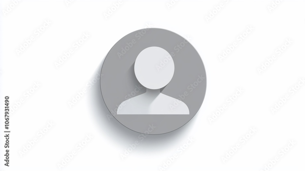 A simple, minimalist user icon in grey with a drop shadow, representing a person. A simple, minimalist user icon in grey with a drop shadow, representing a person.