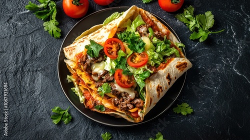 Crispy Beef Enchiladas with Fresh Vegetables