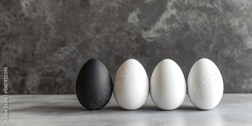 Black Egg, White Eggs: Stand Out From The Crowd  photo