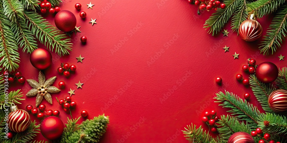 Christmas red background with festive holiday decorations , holiday, Christmas, red, background, festive, decorations Christmas red background with festive holiday decorations , holiday, Christmas, red, background, festive, decorations