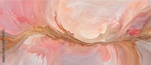 Abstract Art with Pink and Brown Swirls