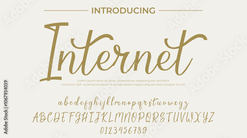 Internet Font Stylish brush painted an uppercase vector letters, alphabet, typeface
