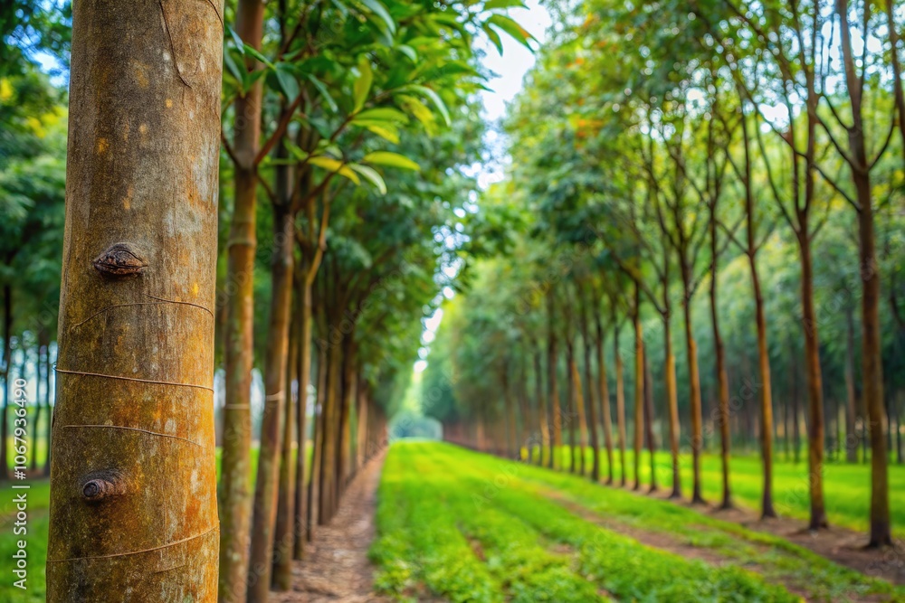 A canopy of rubber trees shades Tay Ninh, Vietnam. A canopy of rubber trees shades Tay Ninh, Vietnam.