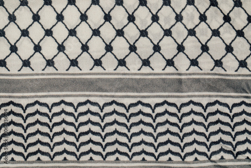 Obraz na płótnie black and white pattern on Arab Keffiyeh, Kaffiyeh, Kuffiyeh, Shemagh scarf