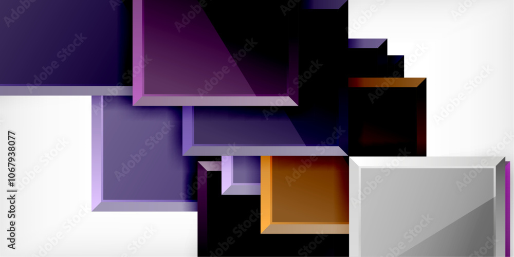 Obraz premium Colorful squares and rectangles. Vector Illustration For Wallpaper, Banner, Background, Card, Book Illustration, landing page