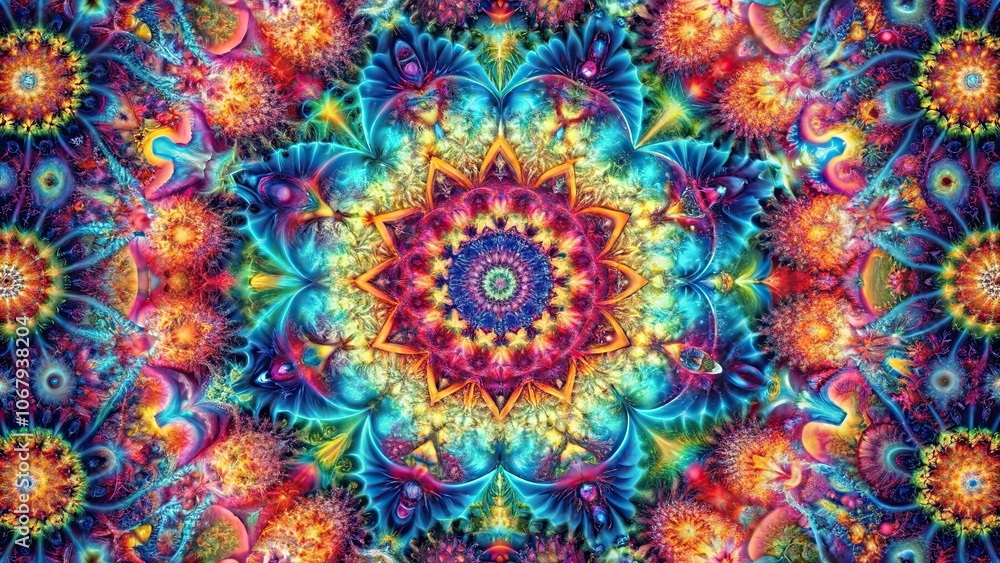 Kaleidoscope fractal symmetric background with vibrant colors and intricate patterns, Kaleidoscope, fractal, symmetric Kaleidoscope fractal symmetric background with vibrant colors and intricate patterns, Kaleidoscope, fractal, symmetric