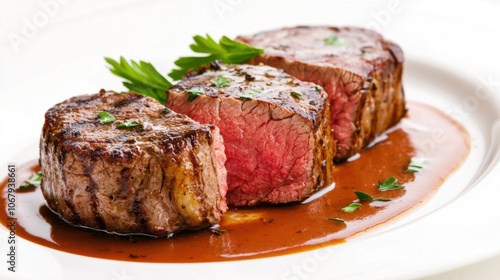 Luxurious Meat Dish with Fine Garnish Plated Perfectly