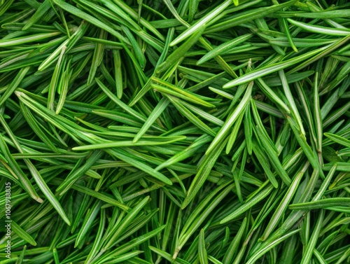 Close-Up of Fresh Rosemary Sprigs with Rich Green Hues