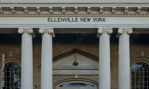 Ellenville Wawarsing Chamber of Commerce building in downtown Ellenville, Sullivan County, upstate New York.