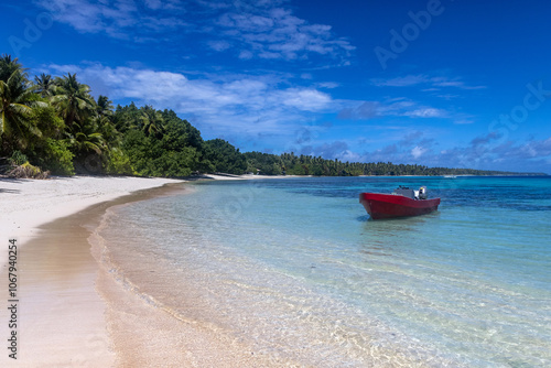 View of Remote Topical Paradise Eneko Island in the Marshall Islands