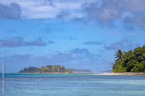 View of Remote Topical Paradise Eneko Island in the Marshall Islands
