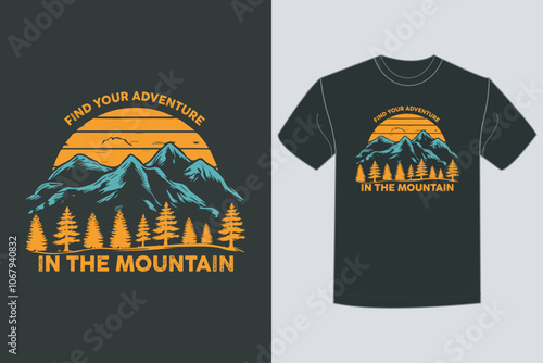 creative mountain t-shirt design vector illustration.