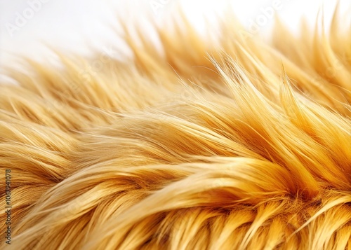 Blond Animal Fur, Bokeh, White Background, Realistic, Photorealistic