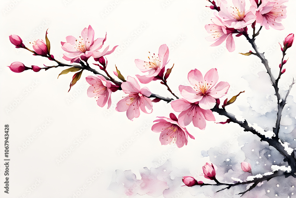 Naklejka premium pink cherry blossom, cherry blossom in spring