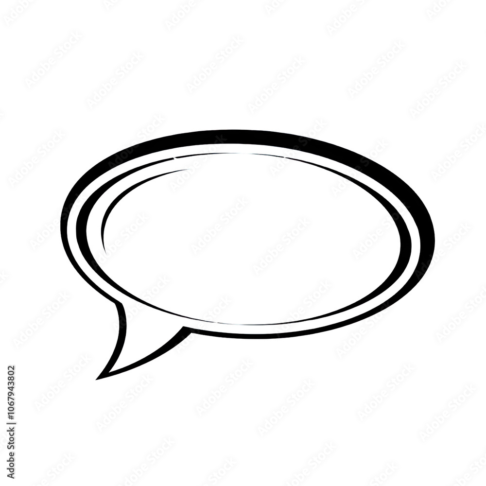 Naklejka premium Smooth Oval Speech Bubble with Bold Border