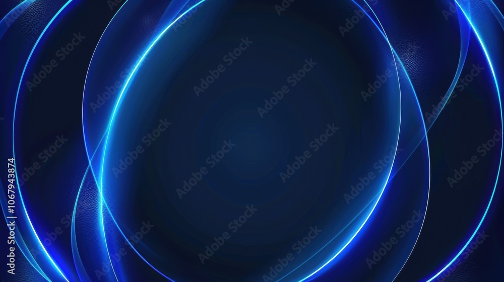 Abstract Blue Neon Frames in Geometric Abstract Blue Neon Frames in Geometric