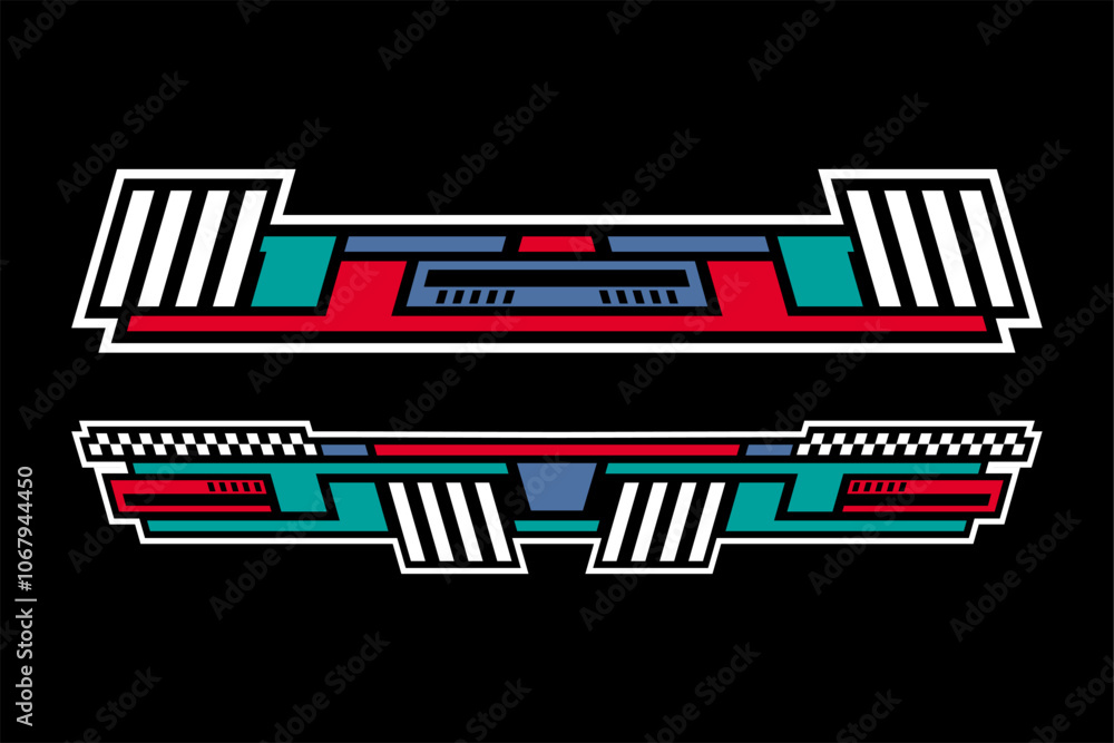 Fototapeta premium racing esport hud decal and stripe vector template 
