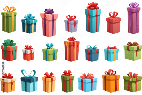 set of christmas gifts, set of gift boxes