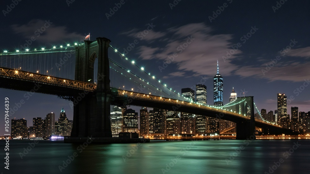 Fototapeta premium city bridge and city skyline