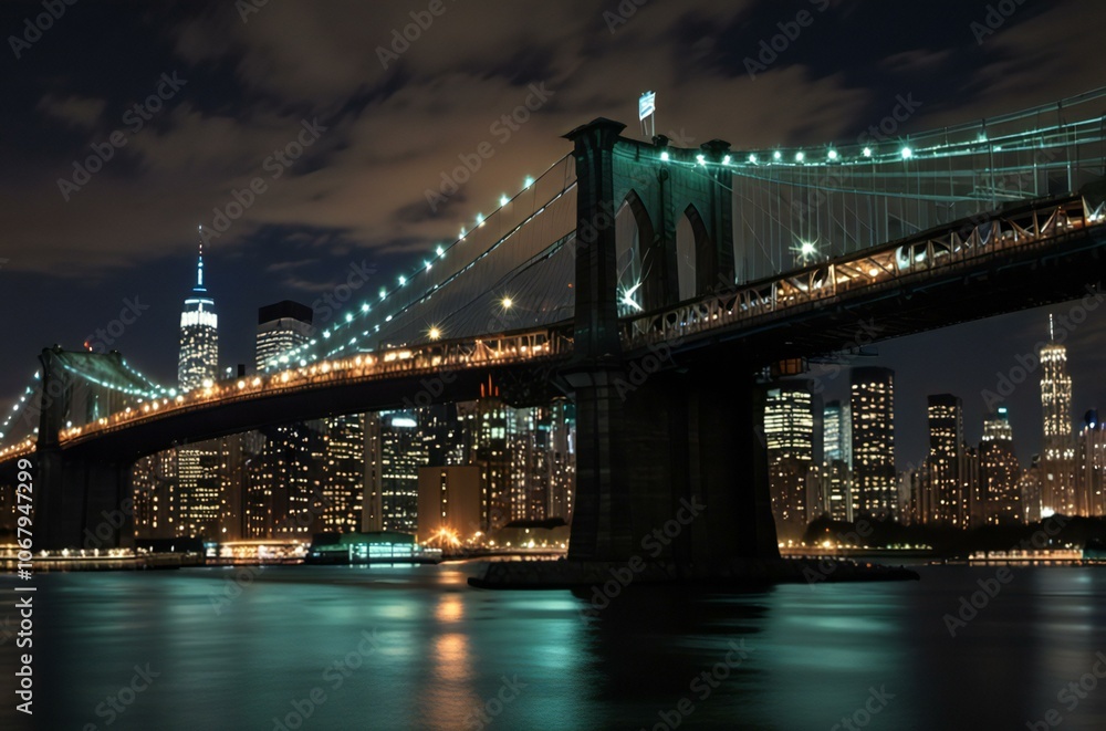 Fototapeta premium city bridge and city skyline