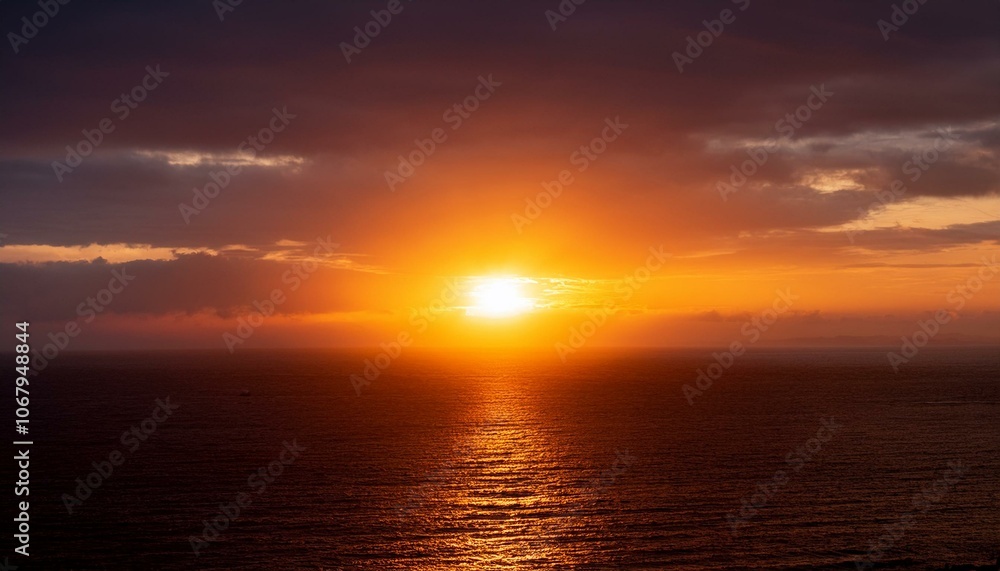 A big sun rises under the dark sky A big sun rises under the dark sky
