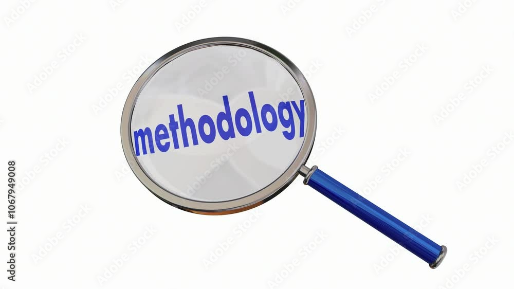 Methodology Magnifying Glass Word Technique Process System 3d Animation Methodology Magnifying Glass Word Technique Process System 3d Animation