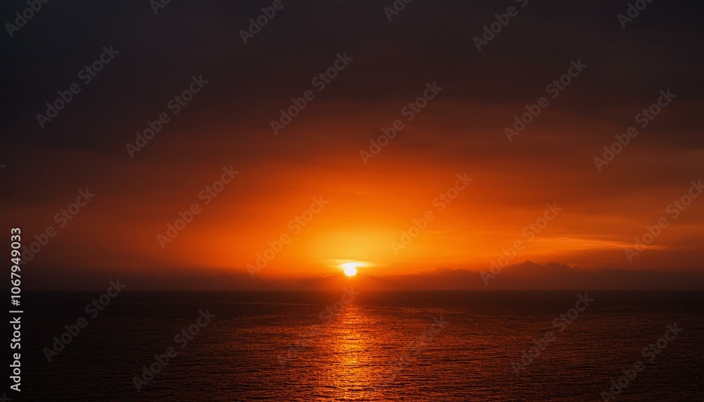 A big sun rises under the dark sky A big sun rises under the dark sky