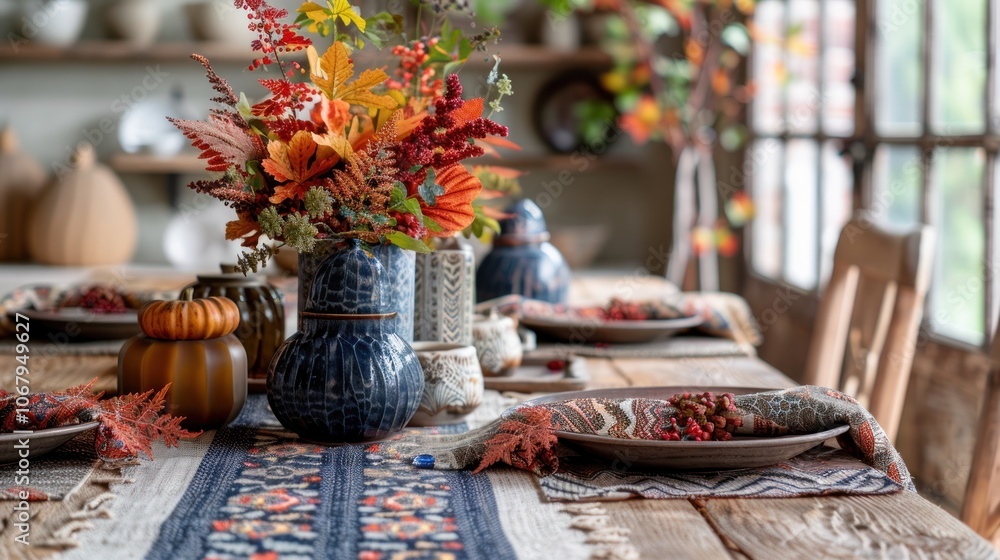 Autumnal Table Setting with Rustic Elegance Autumnal Table Setting with Rustic Elegance