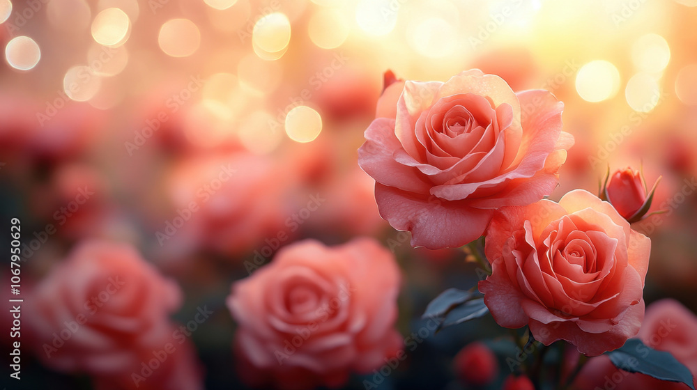 silken sea of beautiful roses in soft pink hues, surrounded by dreamy bokeh background, evokes sense of romance and tranquility silken sea of beautiful roses in soft pink hues, surrounded by dreamy bokeh background, evokes sense of romance and tranquility