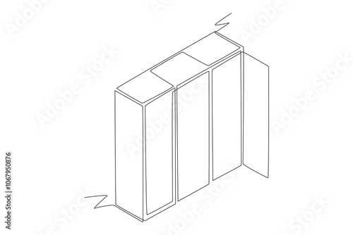 Travel locker. Travel locker concept one-line drawing