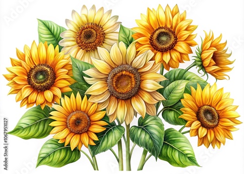 Hand-Drawn Sunflower Fashion Photography