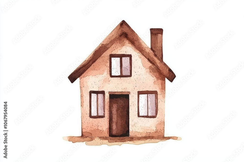 Charming Rustic Farmhouse Watercolor Art Print Charming Rustic Farmhouse Watercolor Art Print