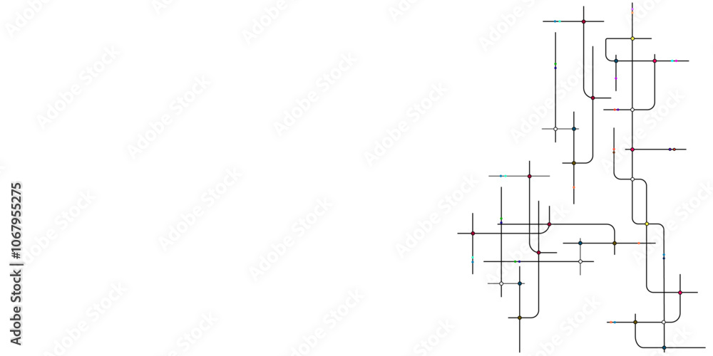 Obraz premium Vectors White Abstract geometric dots and lines connection circuit concept. Global communication technology background design