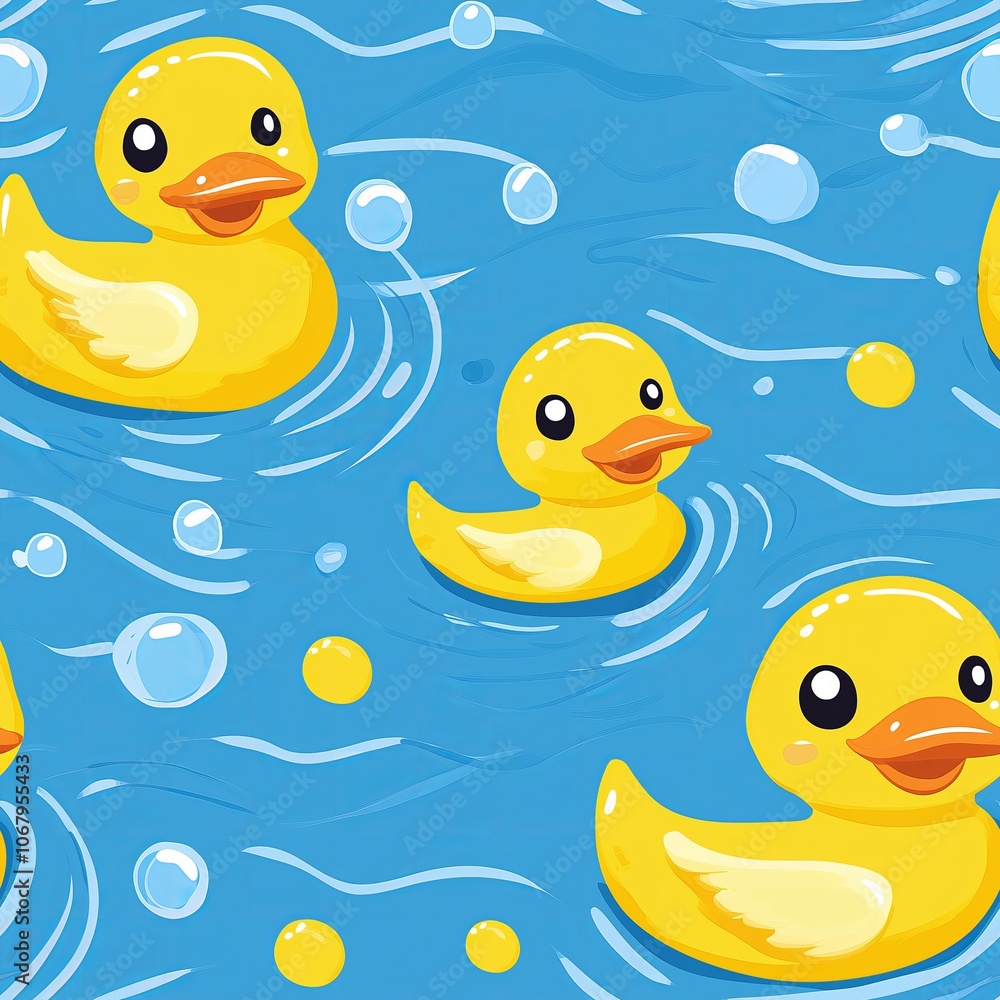 Playful Rubber Duck Seamless Pattern in Bright Yellow for Fun and Whimsical Design Projects Playful Rubber Duck Seamless Pattern in Bright Yellow for Fun and Whimsical Design Projects