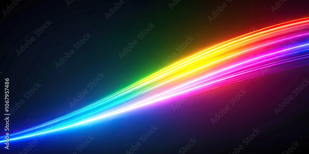 colorful light streak on dark background, Tilted Angle colorful light streak on dark background, Tilted Angle