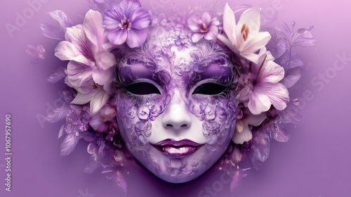 Wallpaper Mural Elegant Purple Floral Mask Design Torontodigital.ca