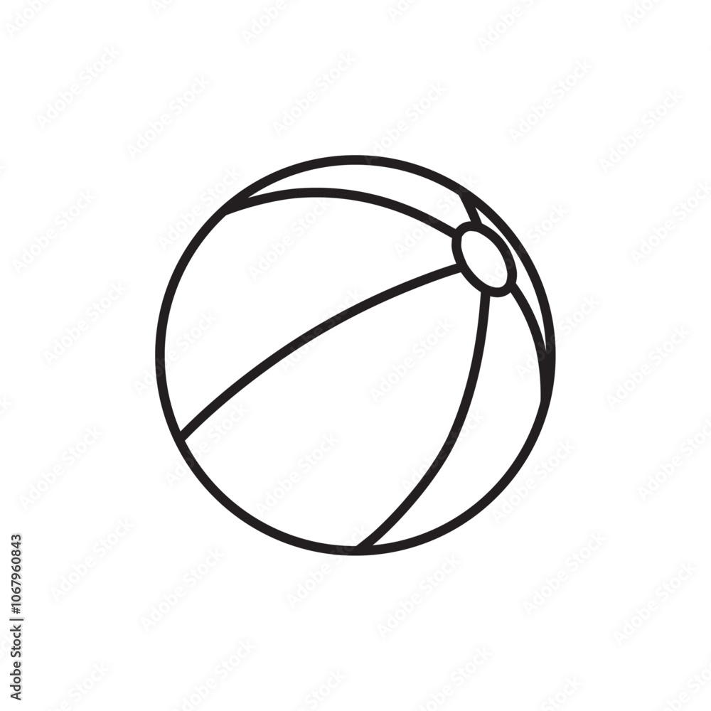 Beach ball icon Outline vector for web ui Beach ball icon Outline vector for web ui