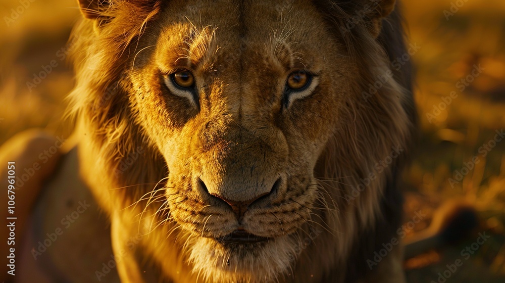 Wild Majesty: Detailed Close-Up of a Lion's Face Wild Majesty: Detailed Close-Up of a Lion's Face