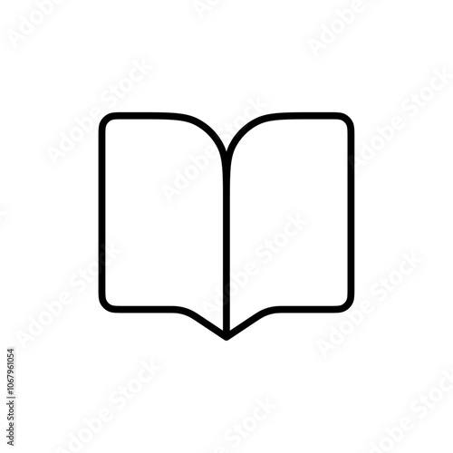 Book icon Outline vector for web ui