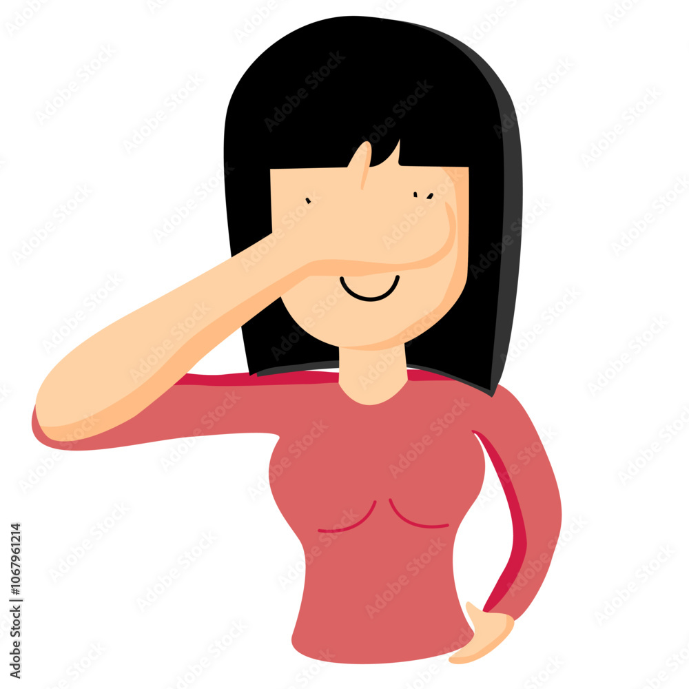 Woman covering his eyes with his hands.
Cartoon People Vector Illustration Woman covering his eyes with his hands.
Cartoon People Vector Illustration