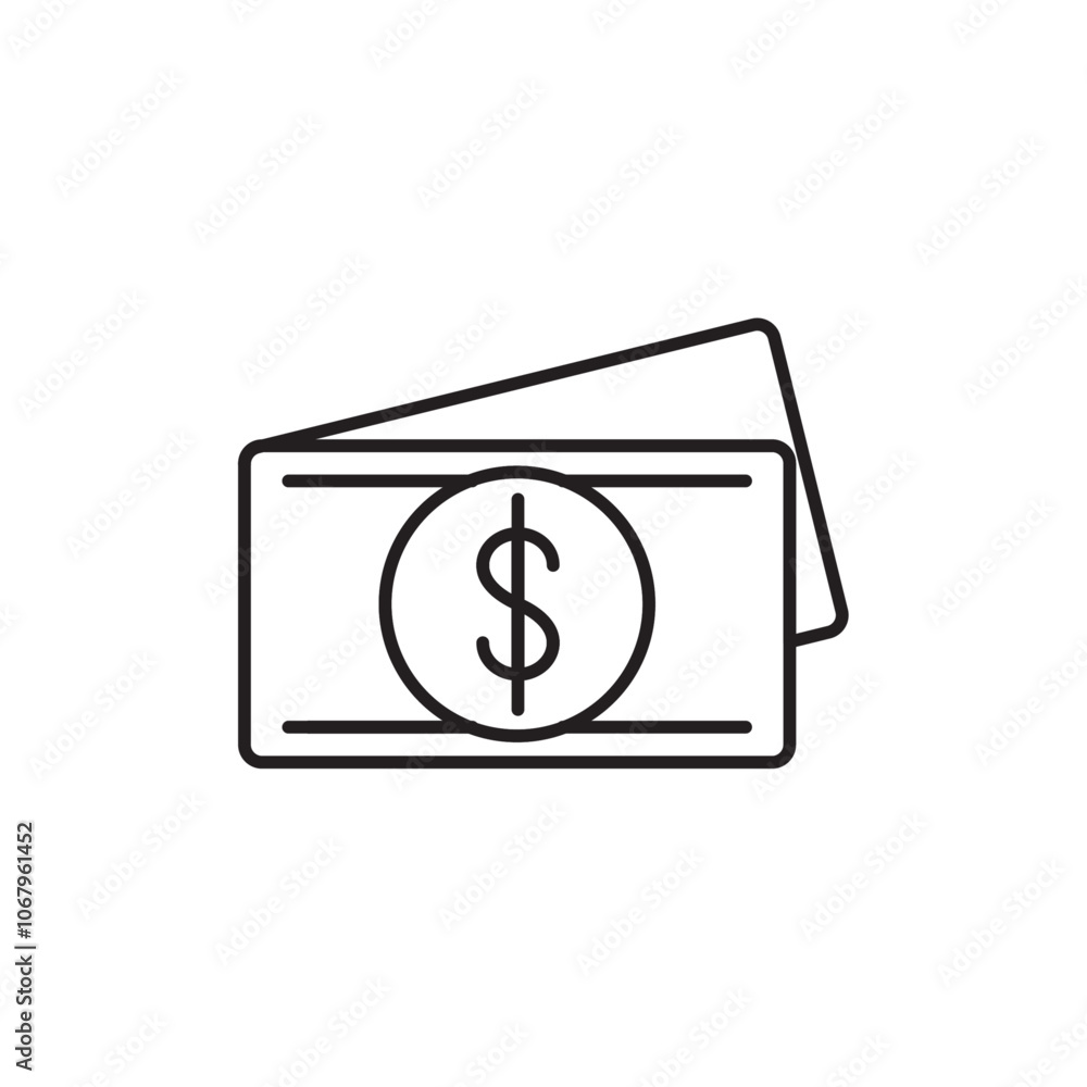 Cash icon Outline vector for web ui Cash icon Outline vector for web ui