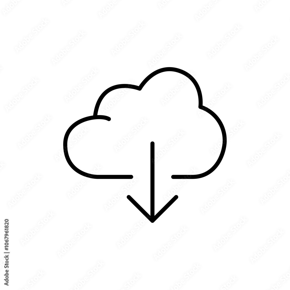 Cloud upload icon Outline vector for web ui Cloud upload icon Outline vector for web ui