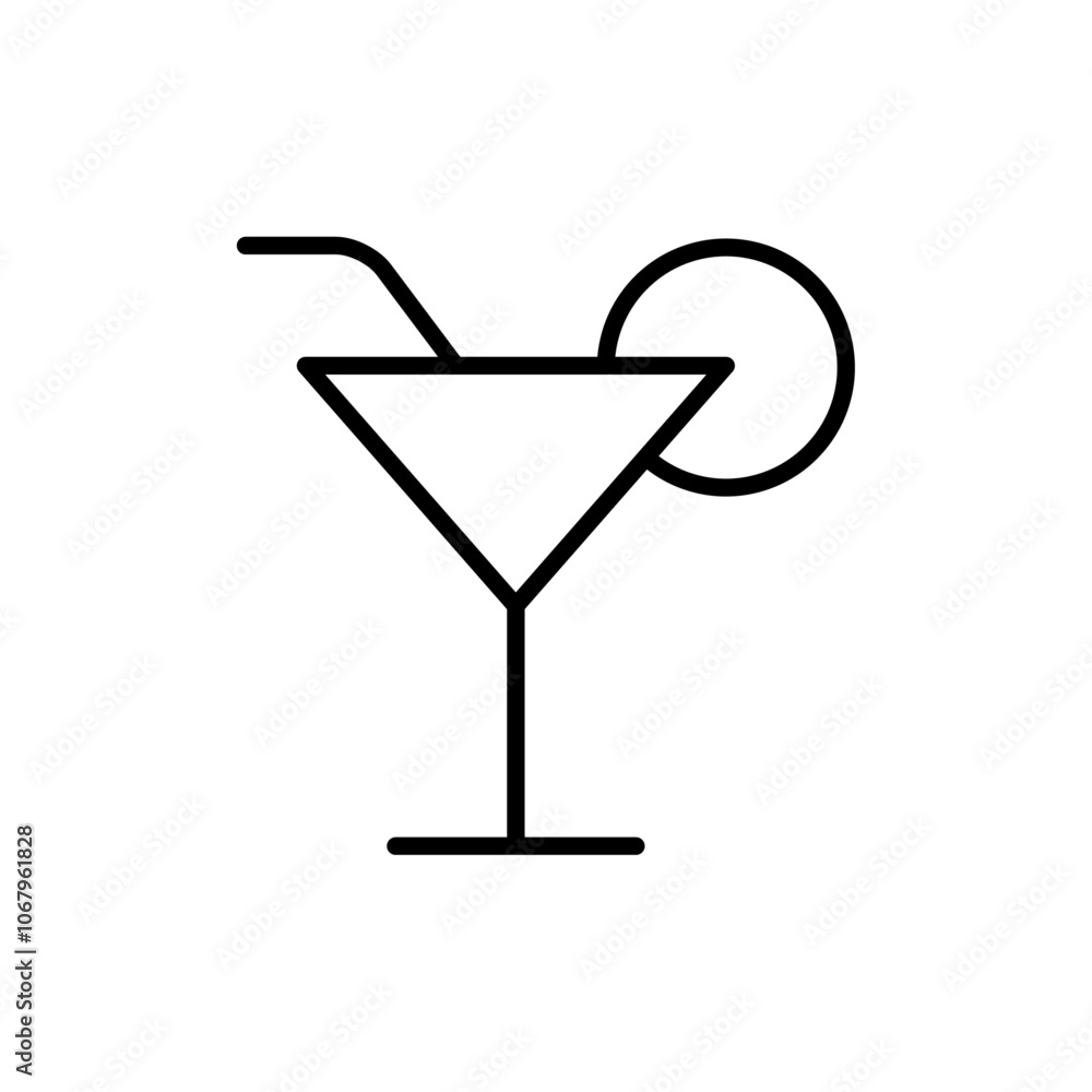 Cocktail icon Outline vector for web ui Cocktail icon Outline vector for web ui