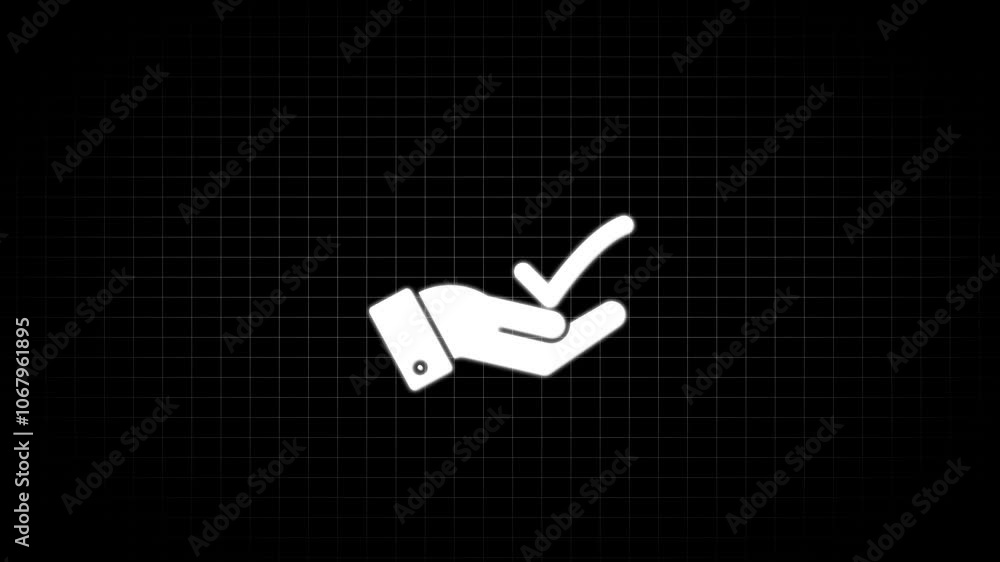 Check Hand Animation Check mark icon animation on hand. Check Mark Icon Sign Symbol. A hand ...