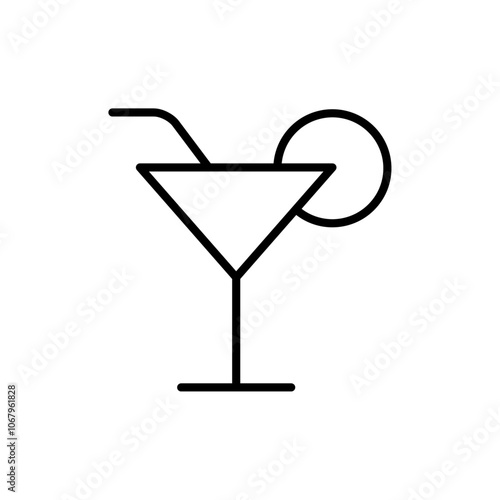 Cocktail icon Outline vector for web ui